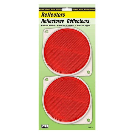 HY-KO 3.25In Carded Red Reflector, 12PK A00203